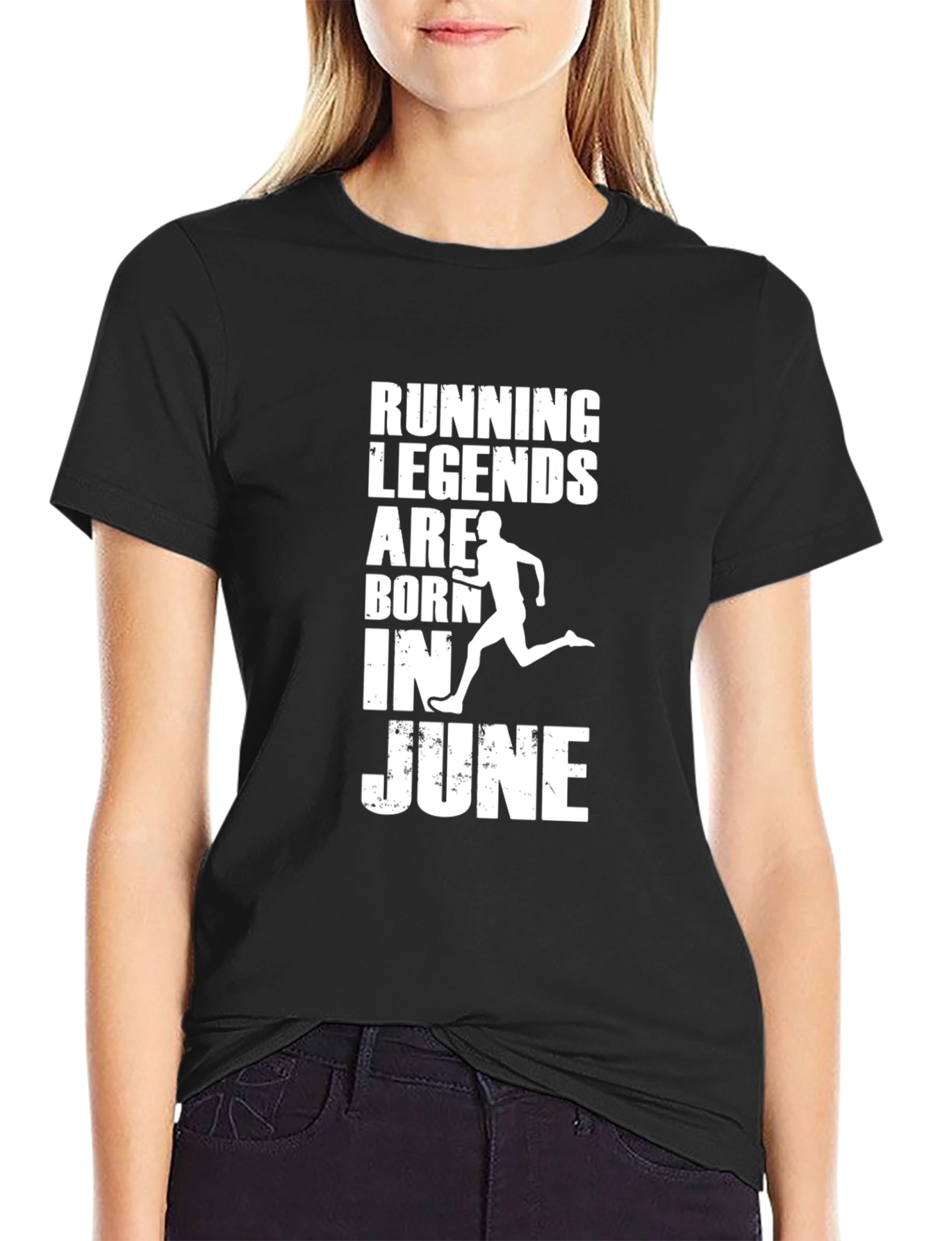 Running Legends Born in June Black T-Shirt