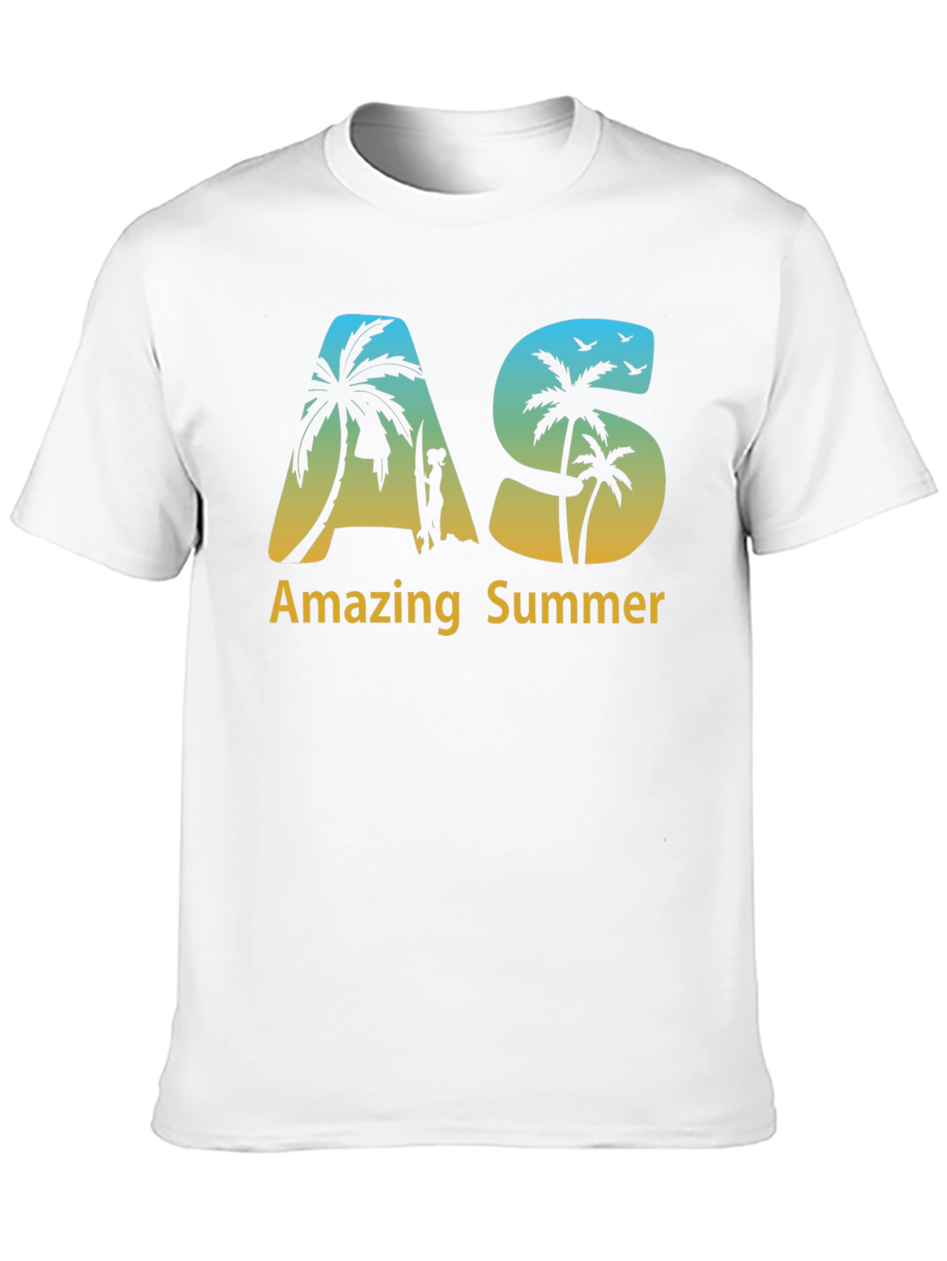 Amazing Summer Black T-Shirt with Beach Graphic
