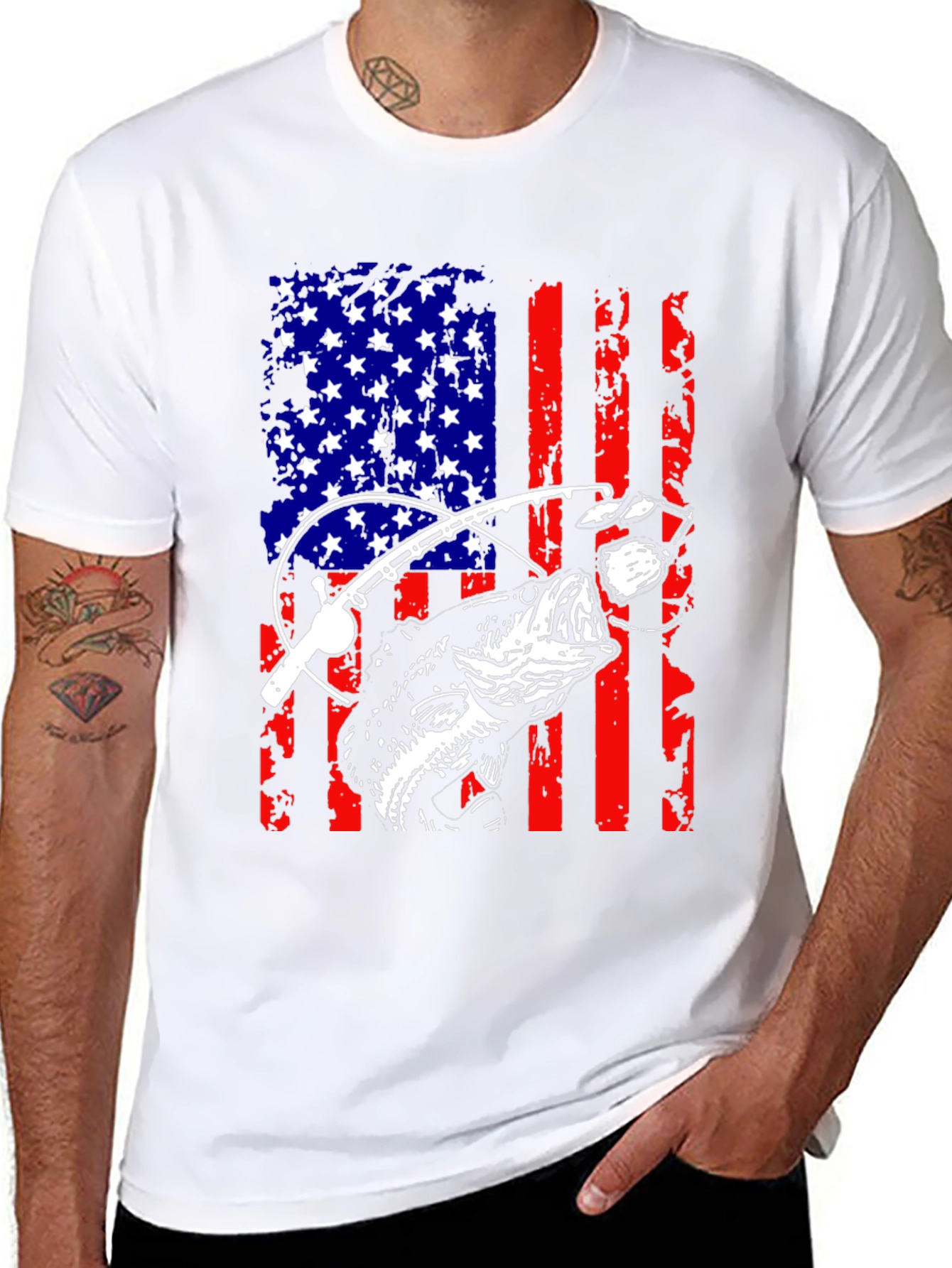 American Flag Fishing T-Shirt