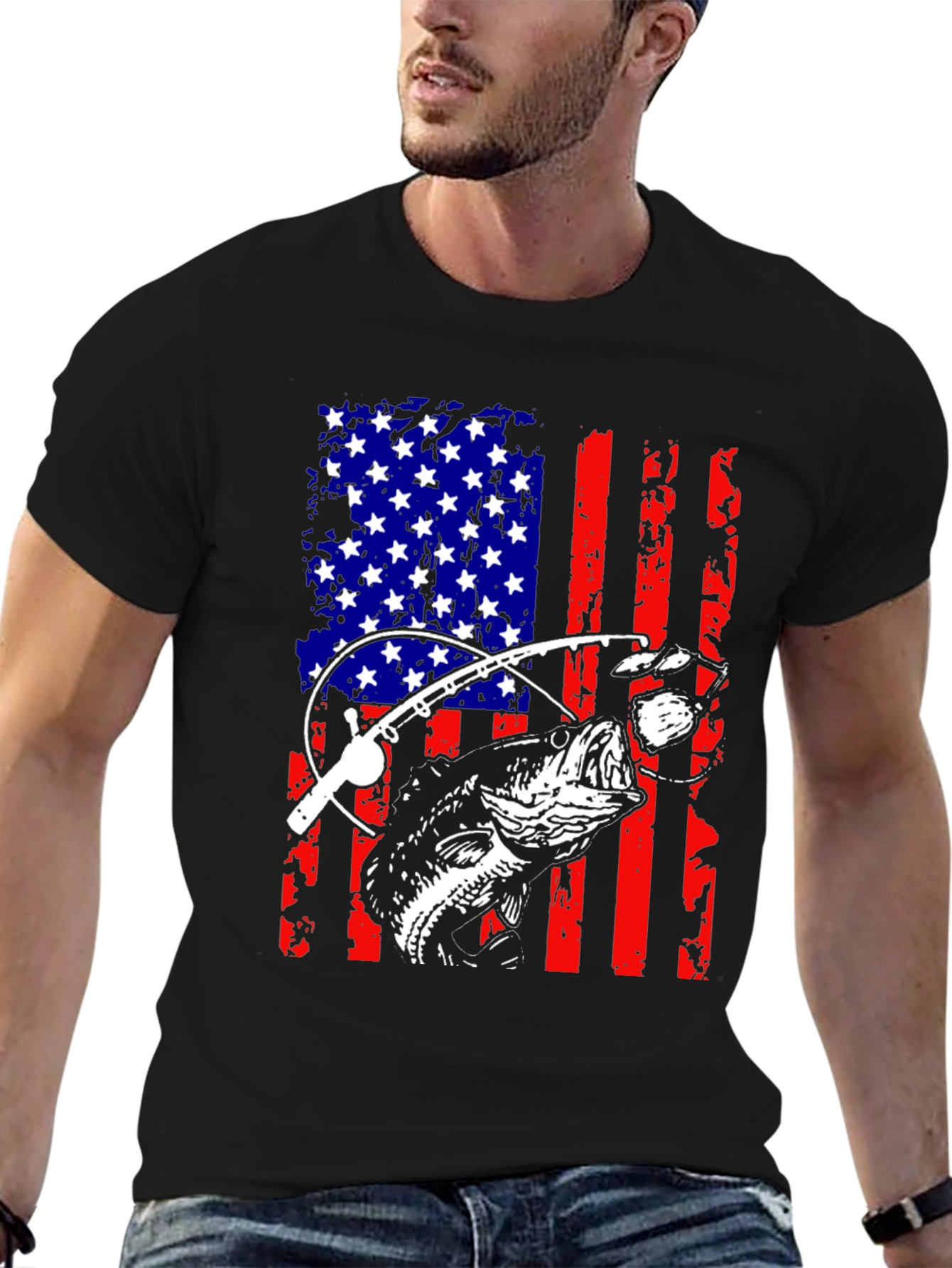 American Flag Fishing T-Shirt