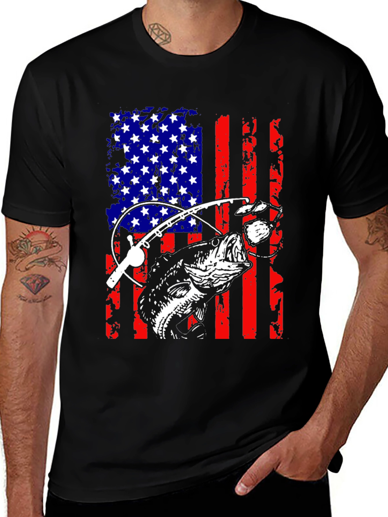 American Flag Fishing T-Shirt