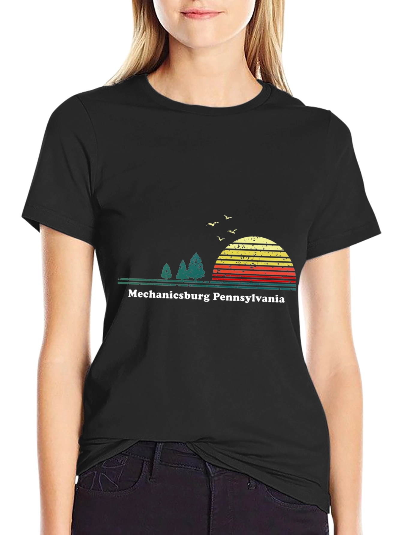 Mechanicsburg Pennsylvania Retro Sunset T-Shirt