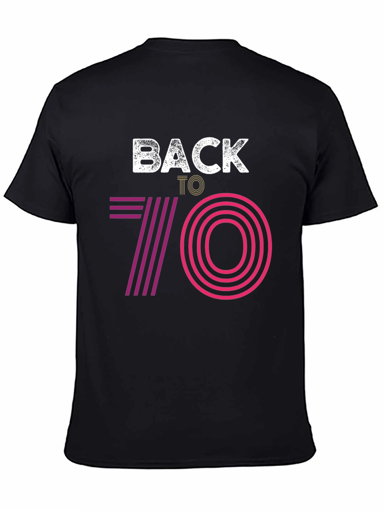 Retro Back to 70s Graphic Tee - Black