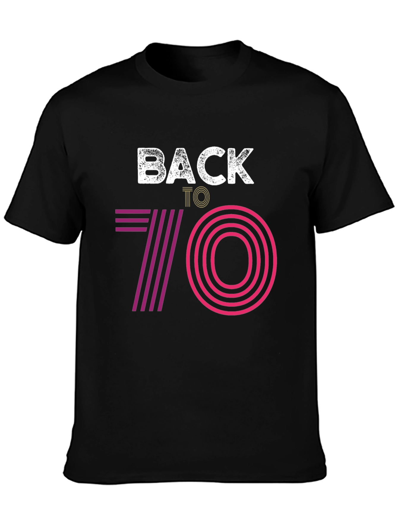 Retro Back to 70s Graphic Tee - Black