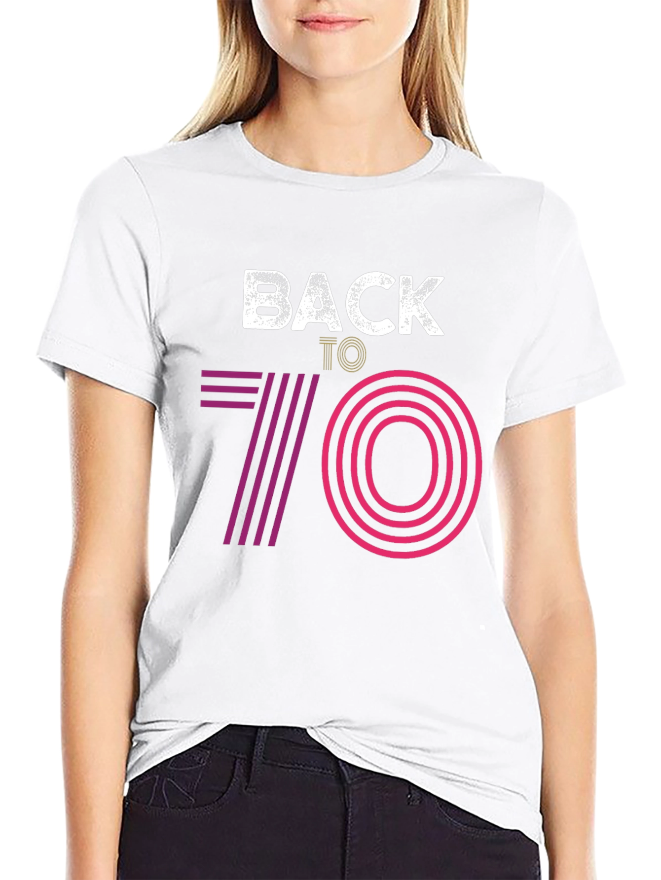 Retro Back to 70s Graphic Tee - Black