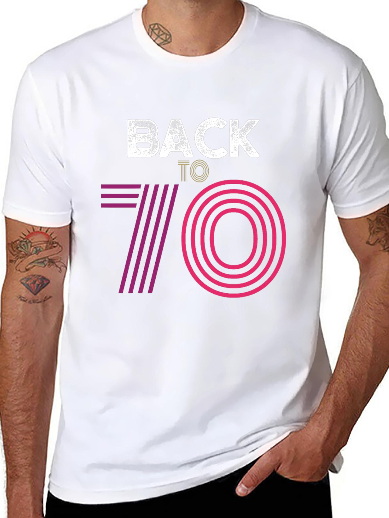 Retro Back to 70s Graphic Tee - Black