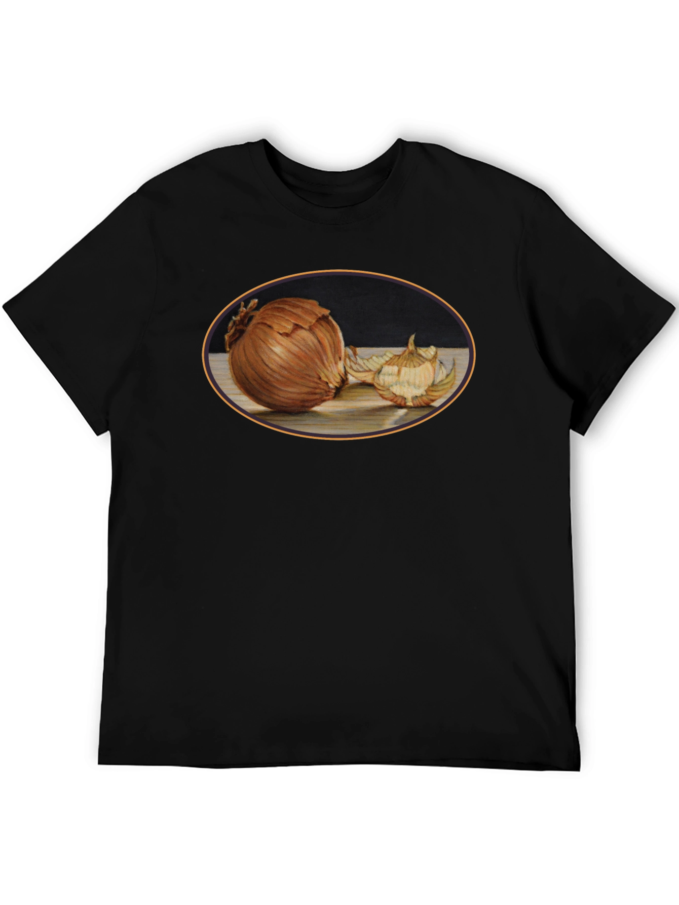 Onion Still Life Black T-Shirt