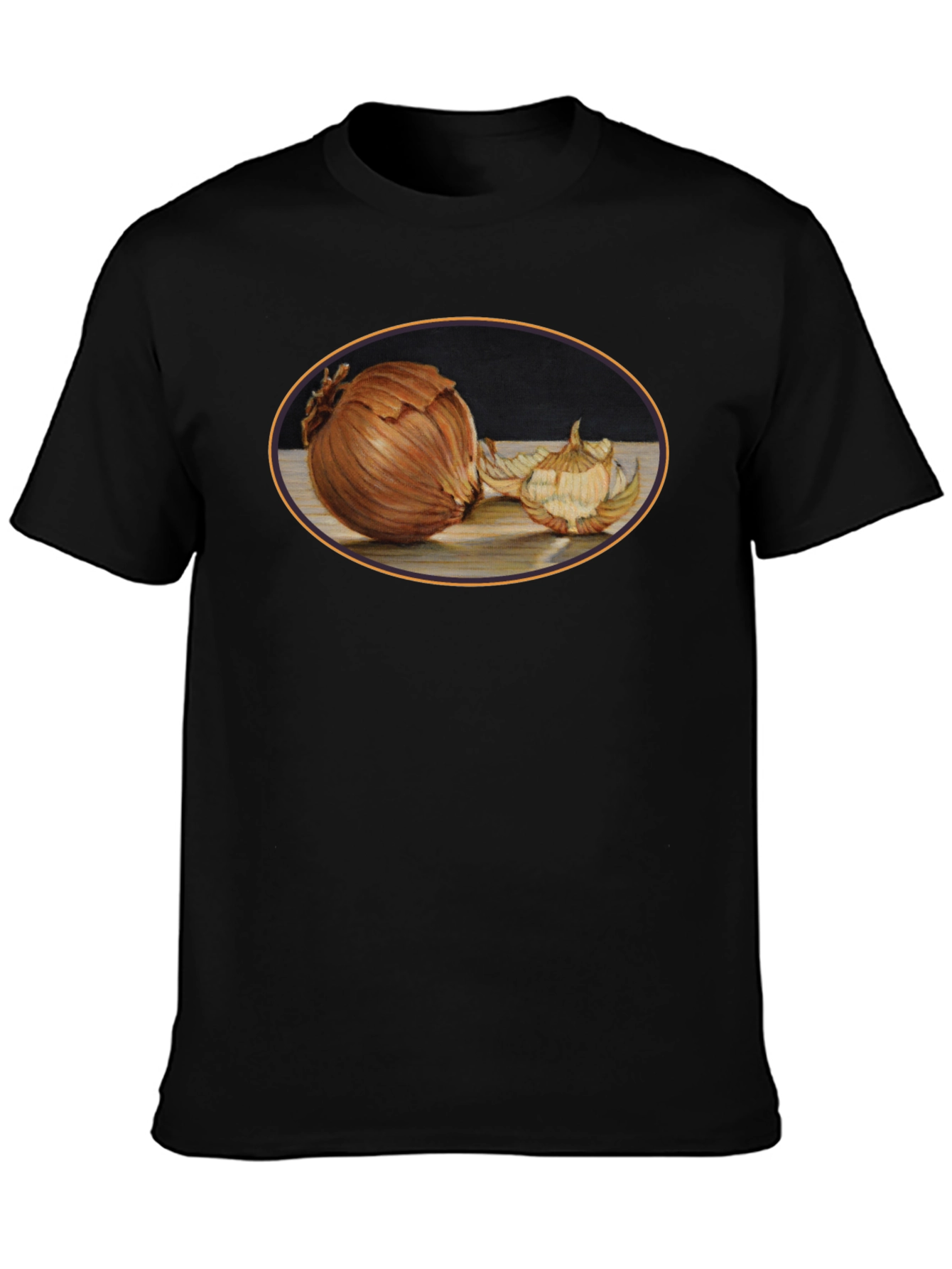 Onion Still Life Black T-Shirt