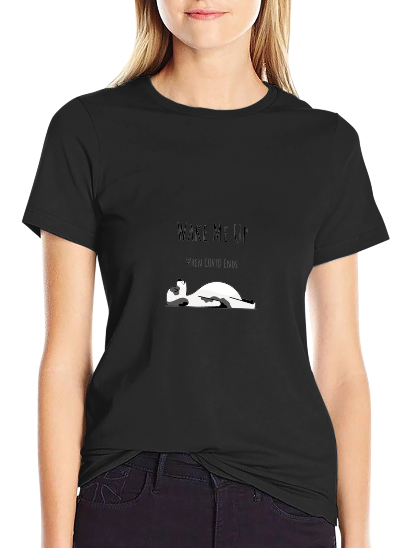 Wake Me Up When Covid Ends T-Shirt - Black