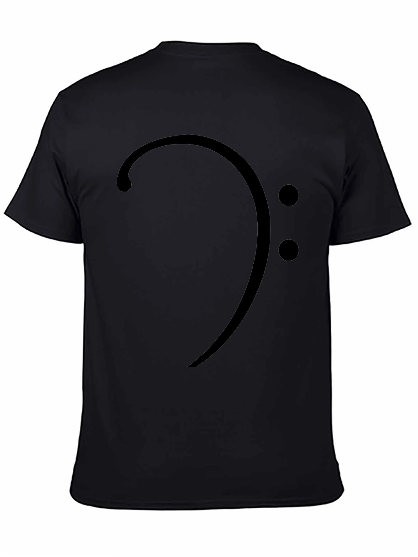 Bass Clef Black Graphic Tee - Music Lover T-Shirt