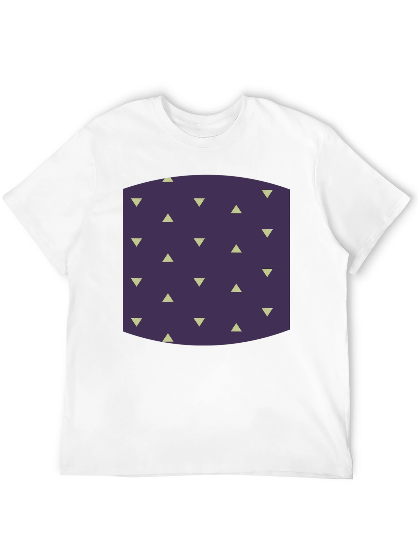 Geometric Triangle Pattern Black T-Shirt