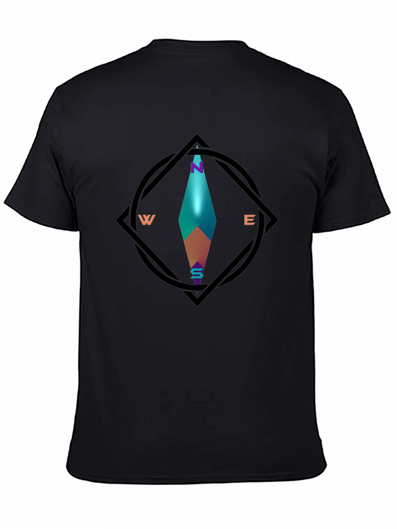 Compass Graphic Black Tee - Stylish Direction