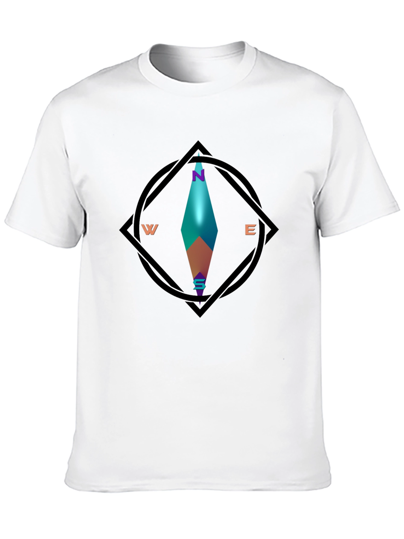 Compass Graphic Black Tee - Stylish Direction