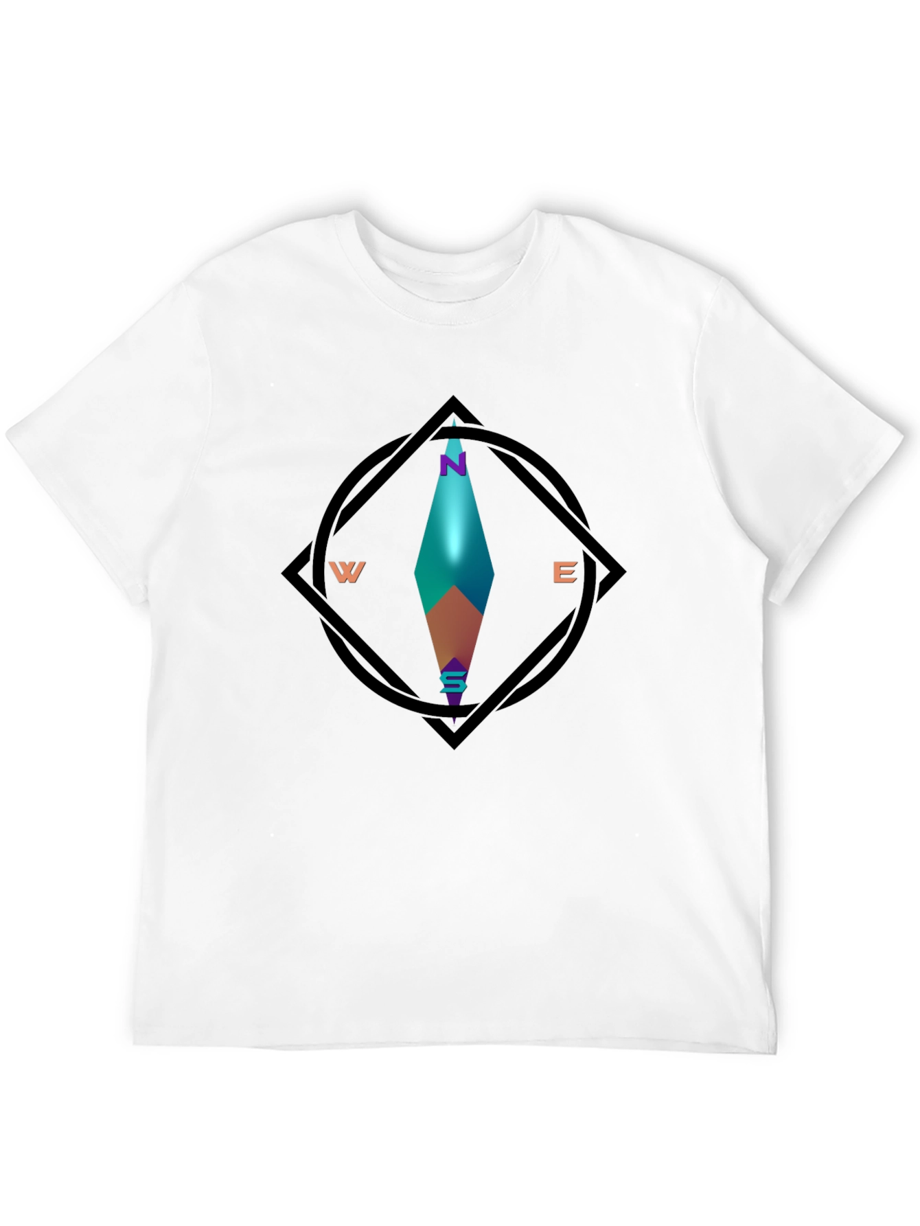 Compass Graphic Black Tee - Stylish Direction