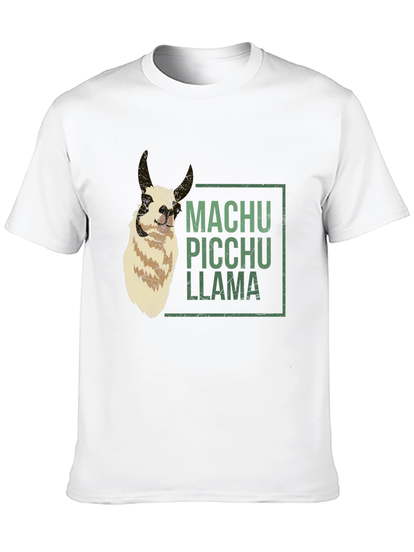 Machu Picchu Llama Graphic Tee - Black Crew Neck