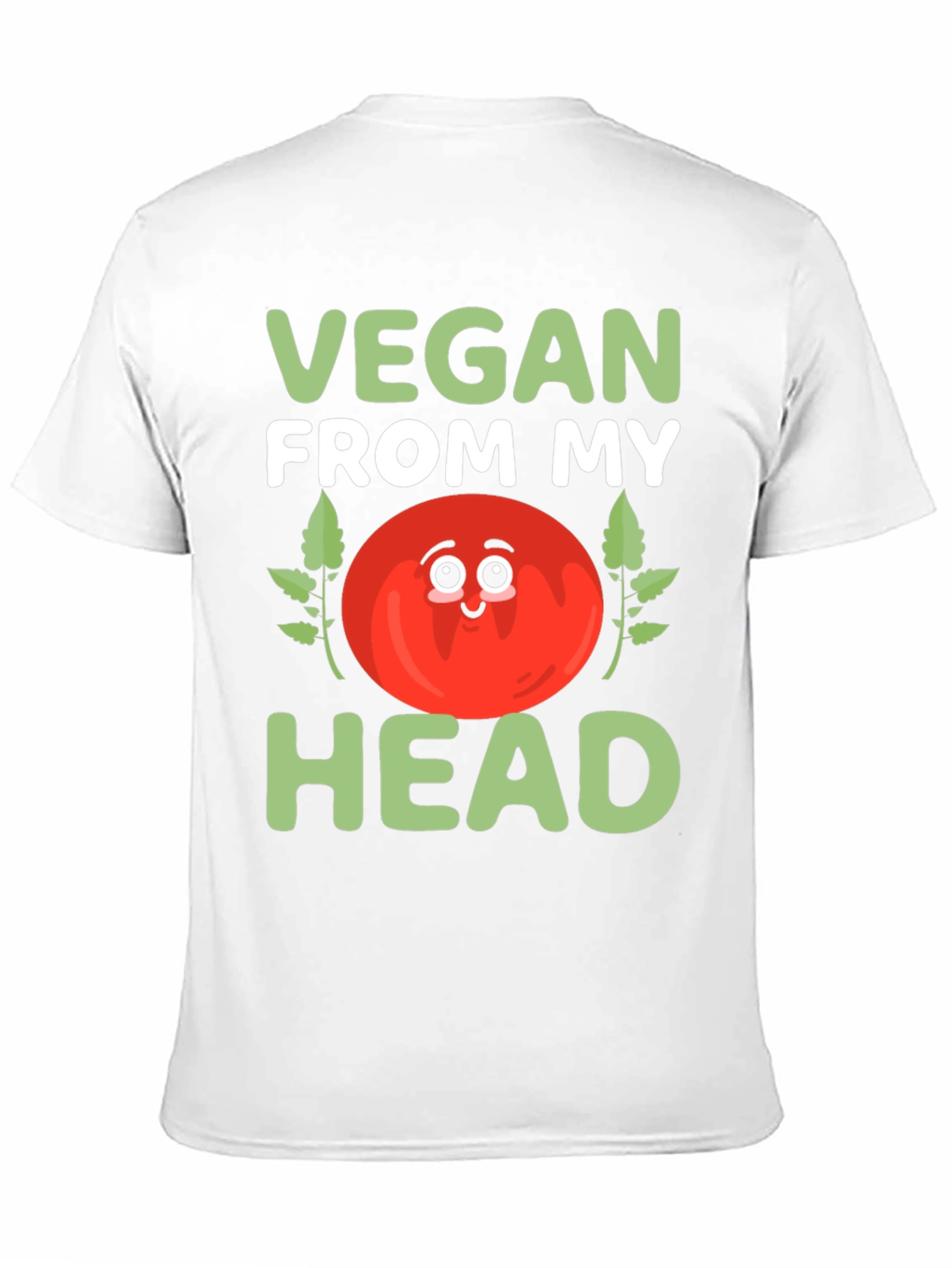 Vegan From My Head T-Shirt - Cute Tomato Design