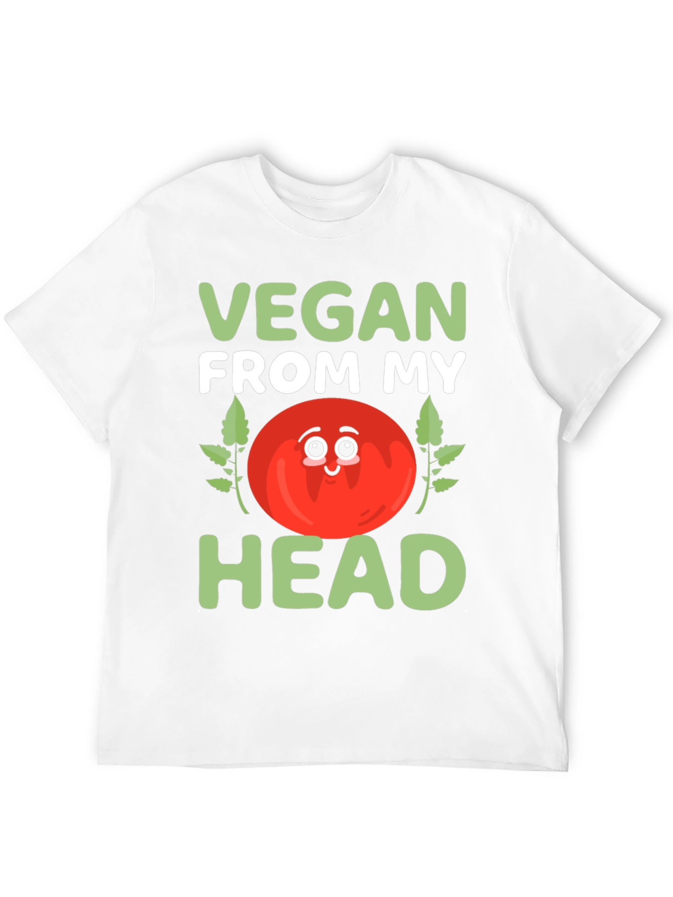 Vegan From My Head T-Shirt - Cute Tomato Design