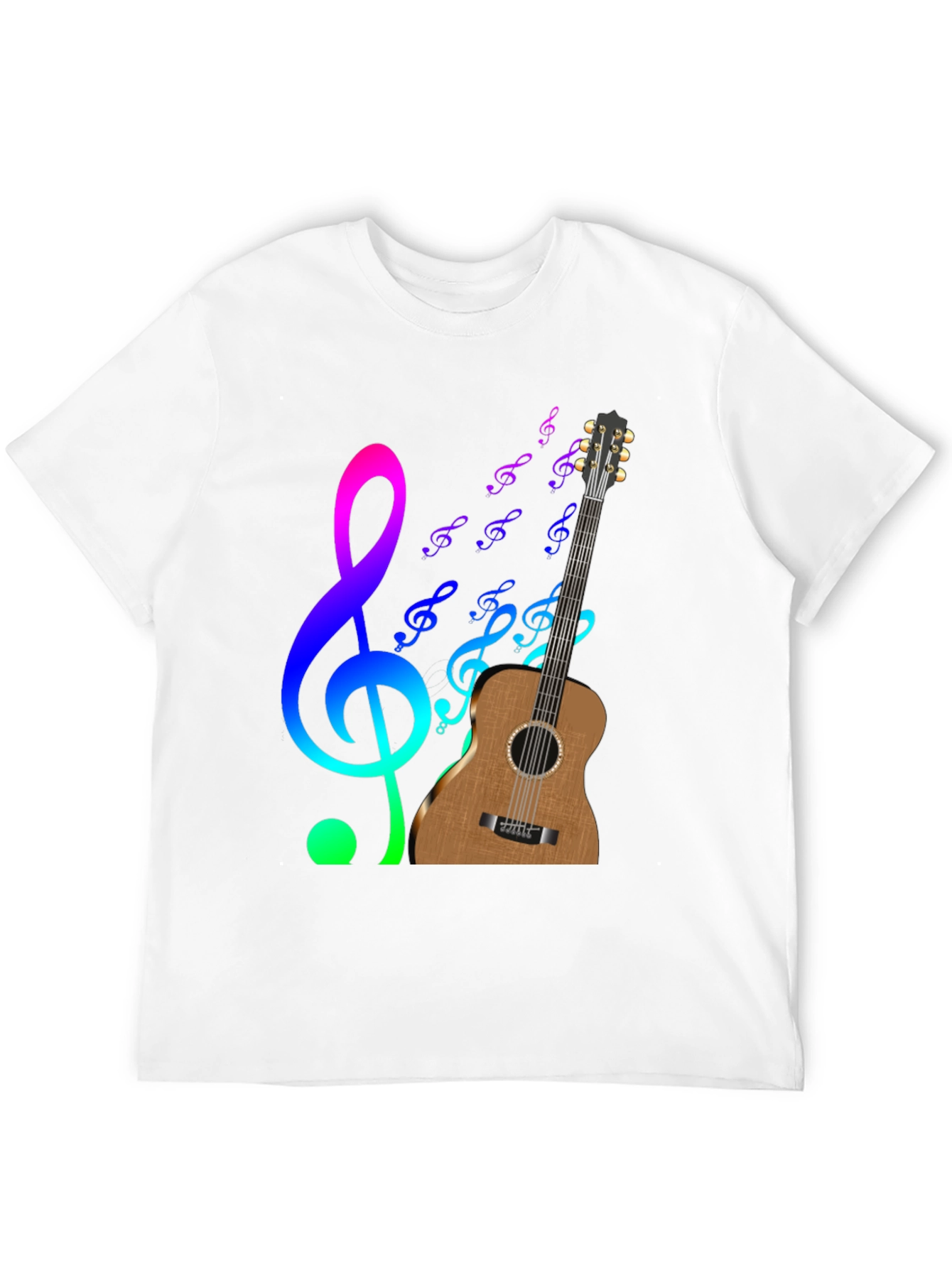 Musical Notes Guitar Graphic Tee