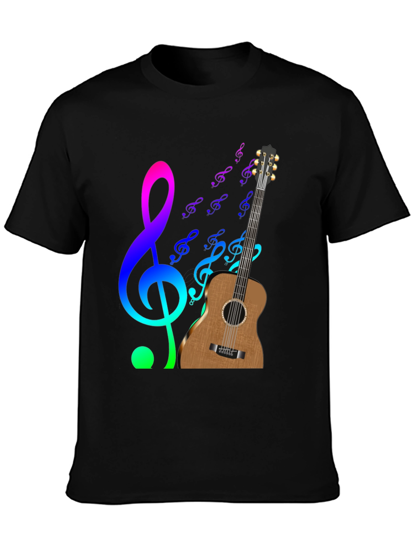 Musical Notes Guitar Graphic Tee