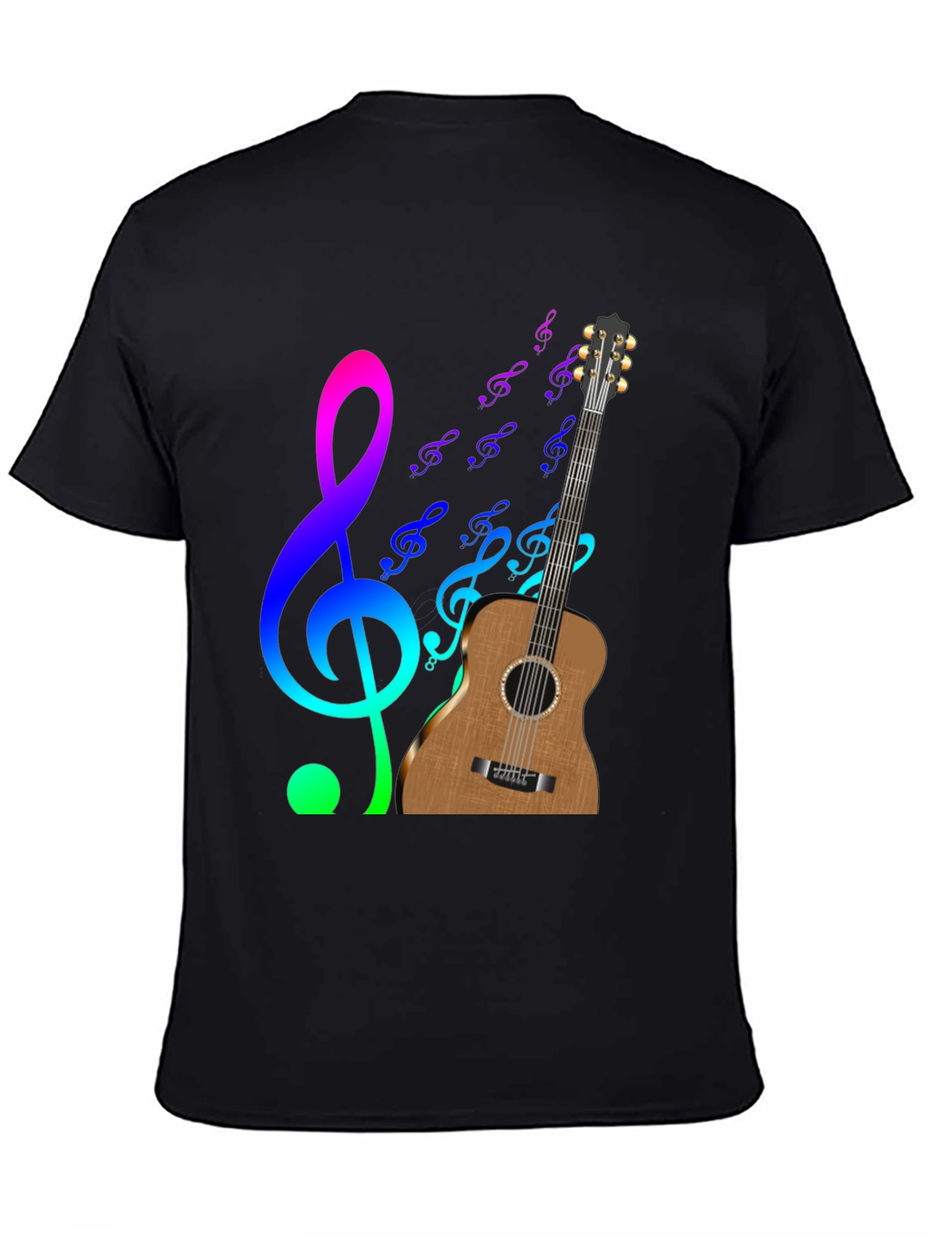 Musical Notes Guitar Graphic Tee