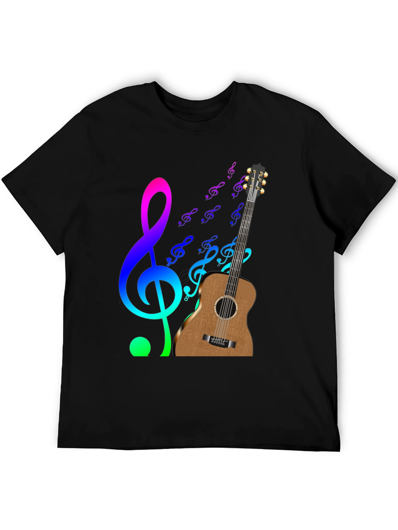 Musical Notes Guitar Graphic Tee