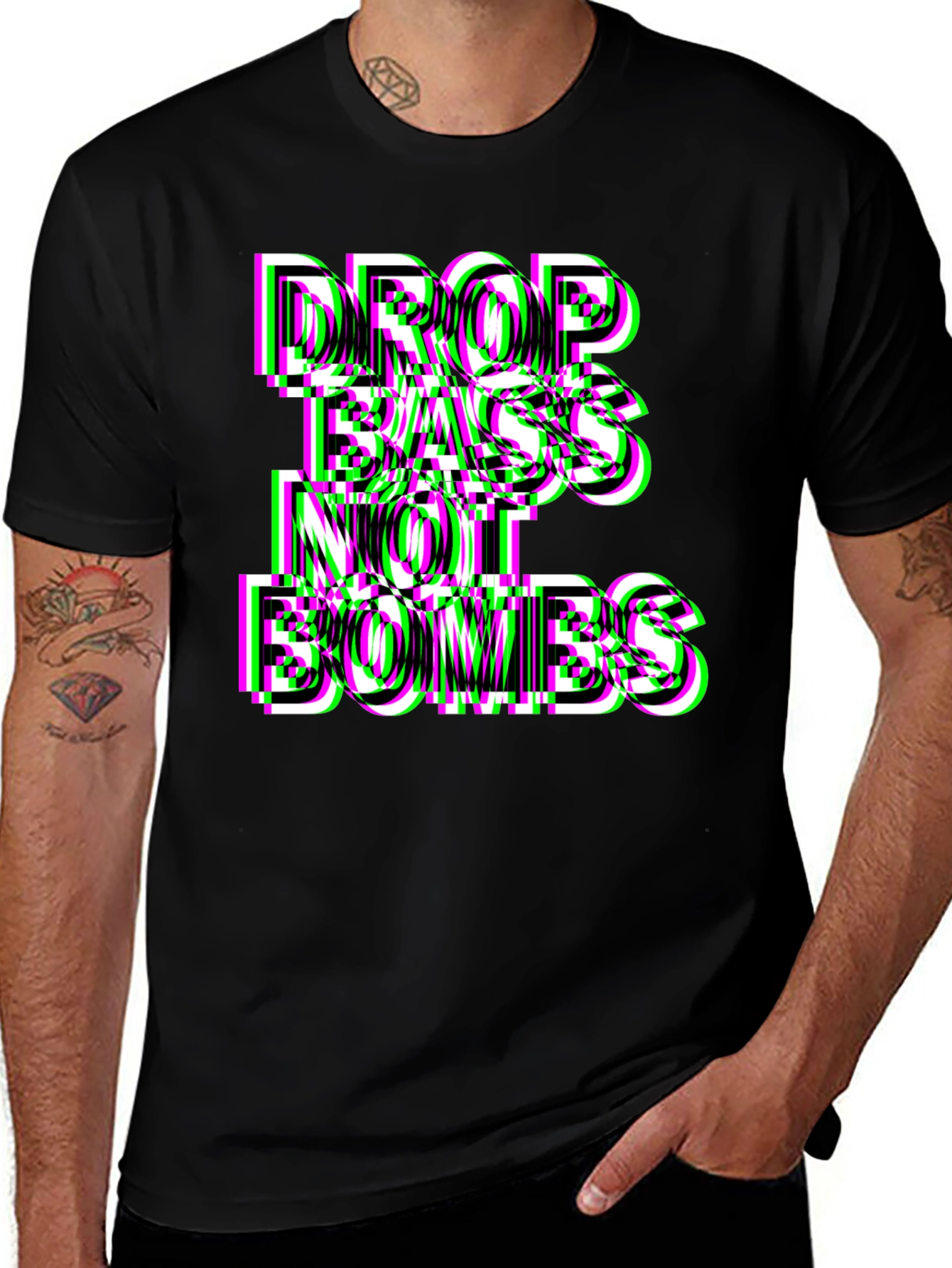 Drop Bass Not Bombs Graphic Tee