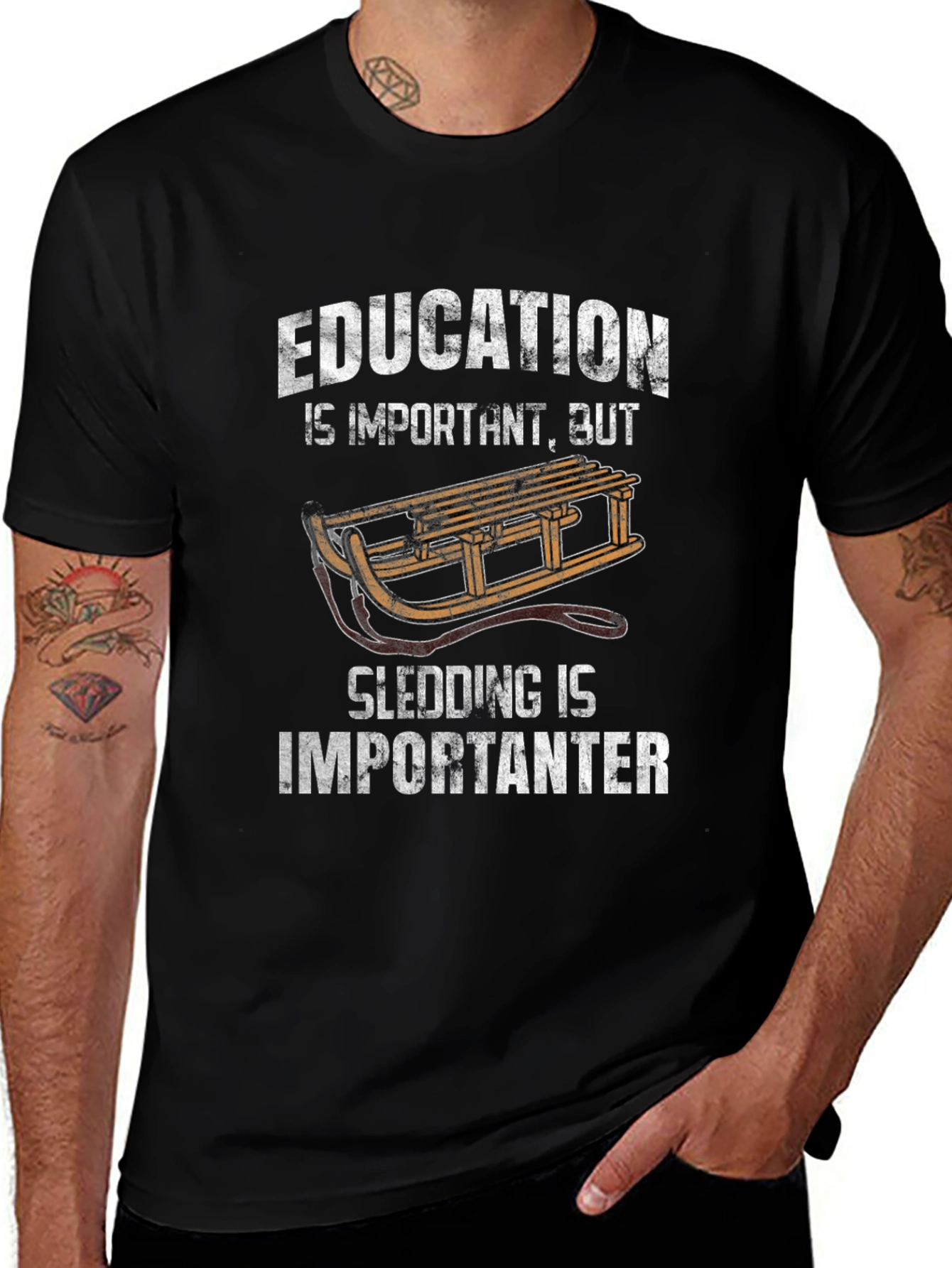 Education Sledding Important T-Shirt