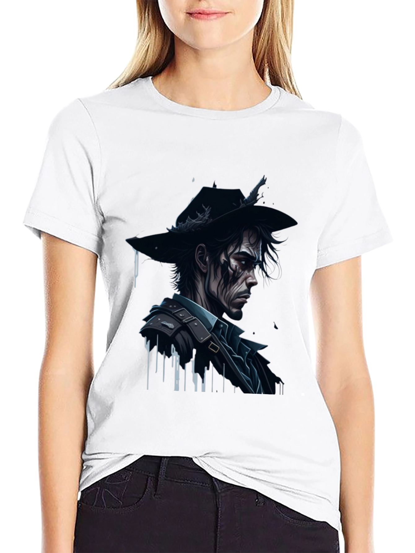 Grim Cowboy Graphic Tee - Dark Fashion
