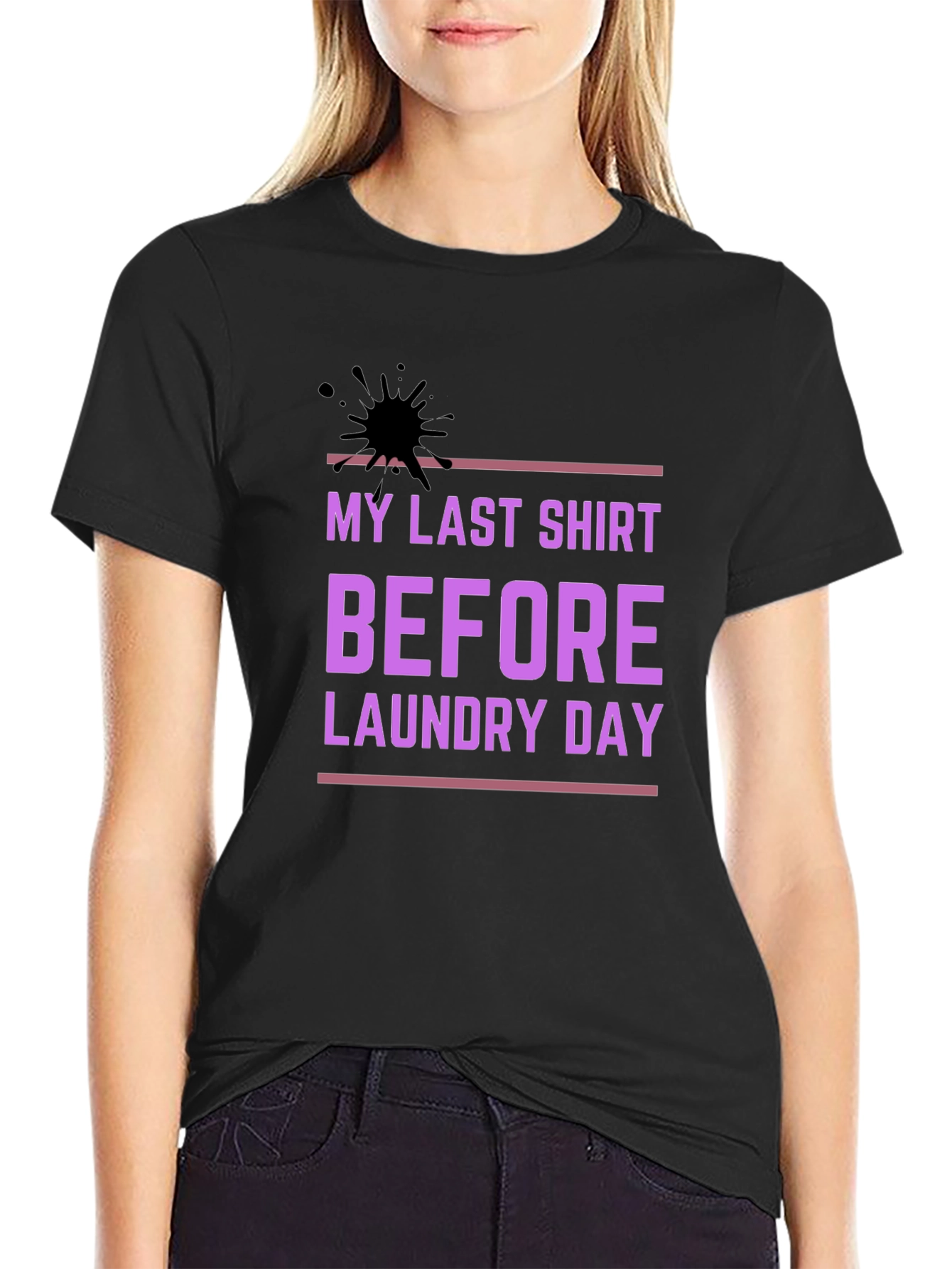 Funny Laundry Day T-Shirt - Stylish Black Cotton Tee