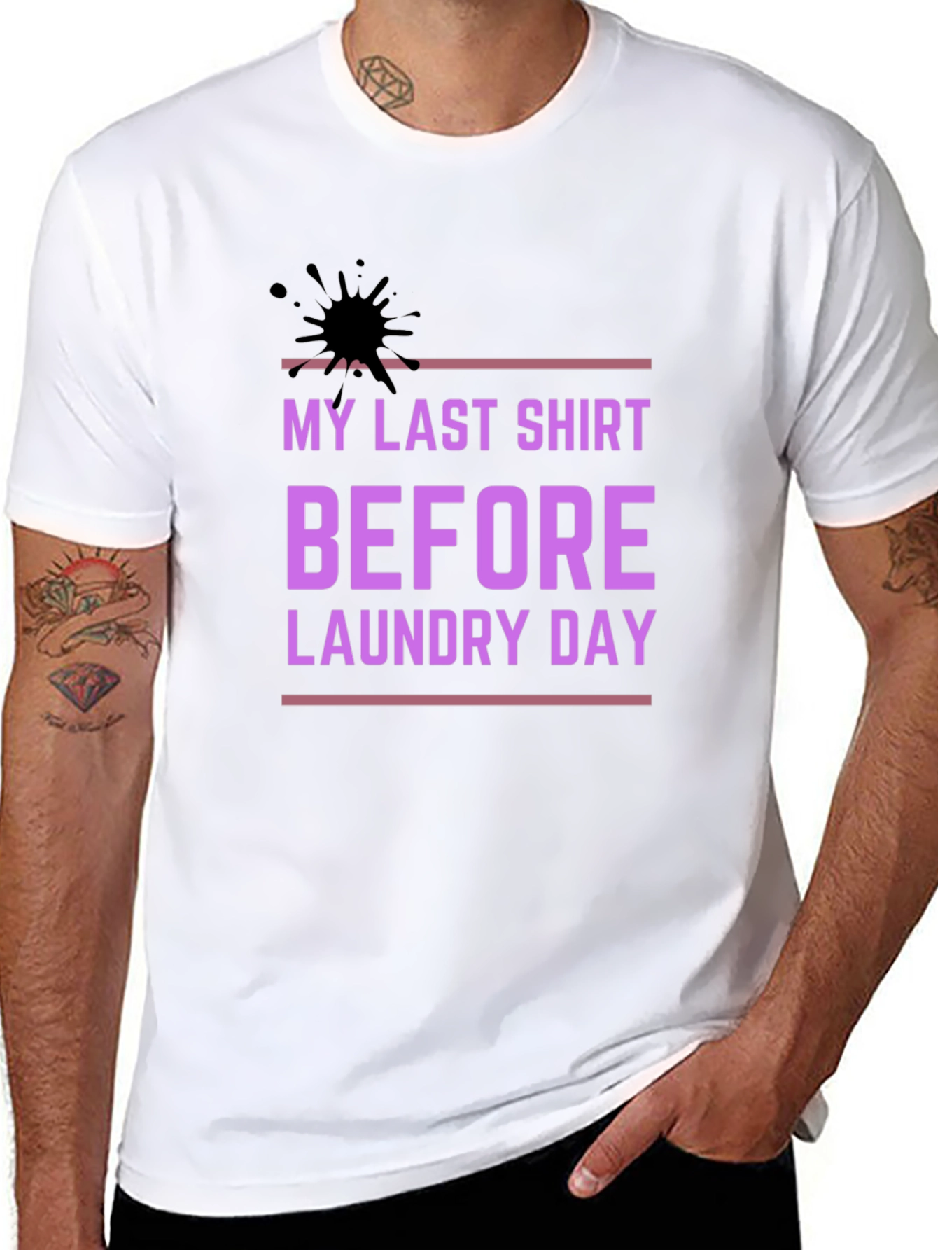 Funny Laundry Day T-Shirt - Stylish Black Cotton Tee