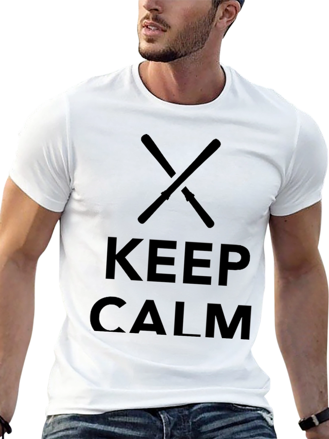 Keep Calm Drum Sticks T-Shirt - Mens Black Tee