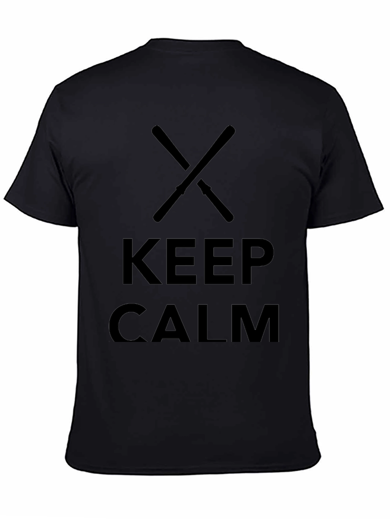 Keep Calm Drum Sticks T-Shirt - Mens Black Tee