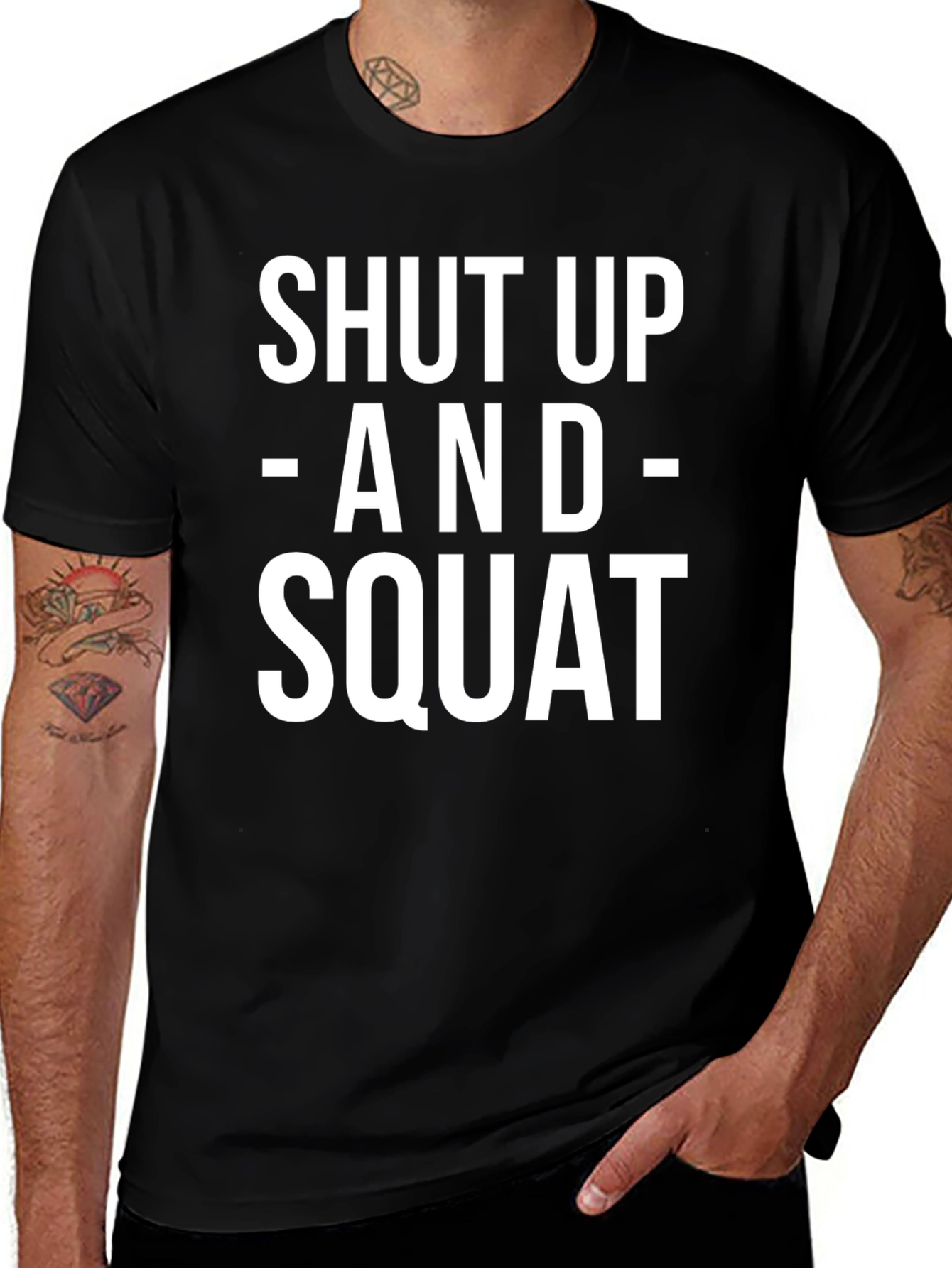 Shut Up and Squat Graphic Tee - Black