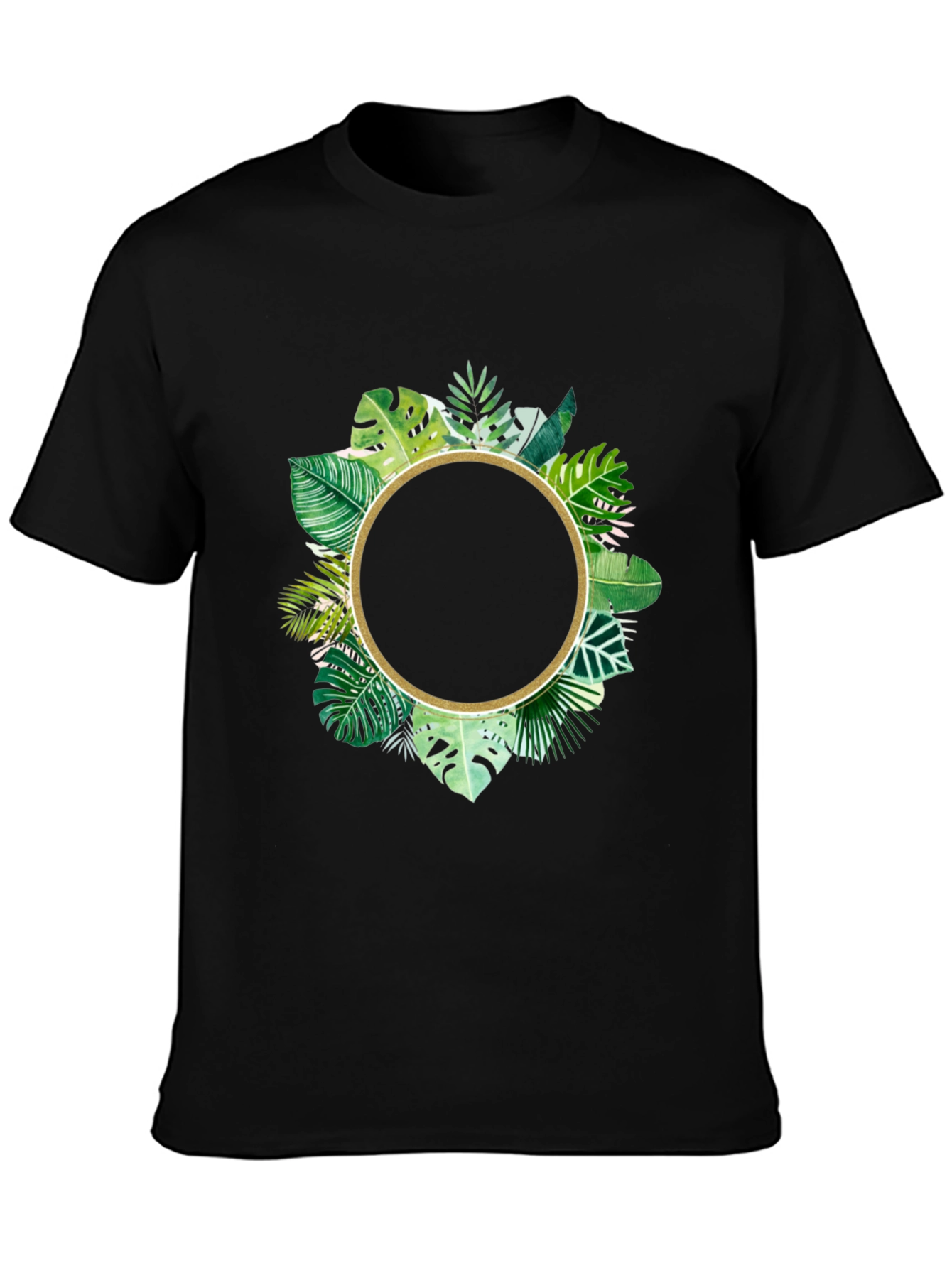 Tropical Leaf Circle Graphic T-Shirt