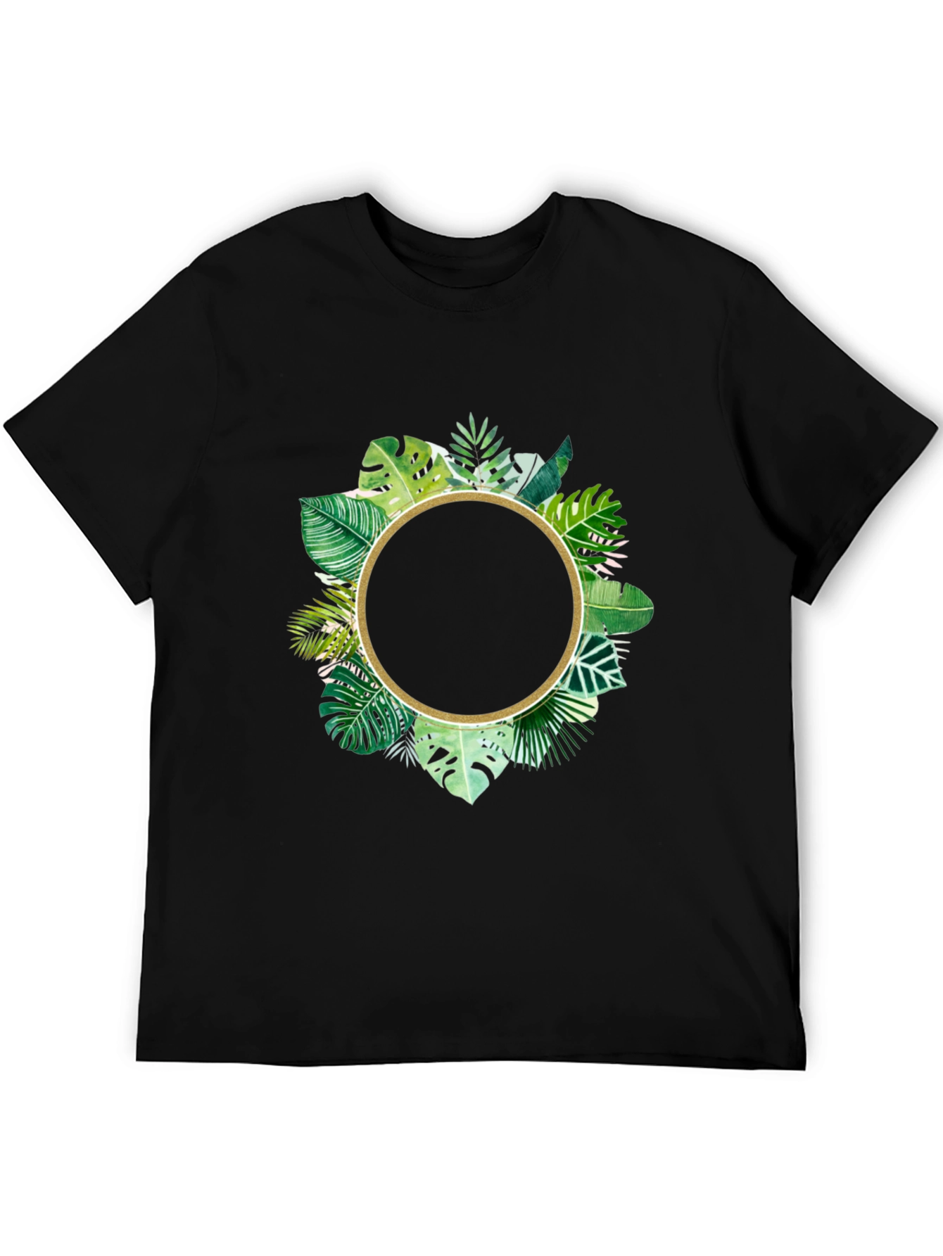 Tropical Leaf Circle Graphic T-Shirt