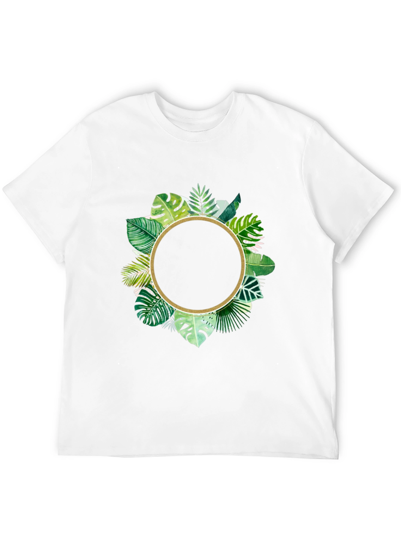 Tropical Leaf Circle Graphic T-Shirt