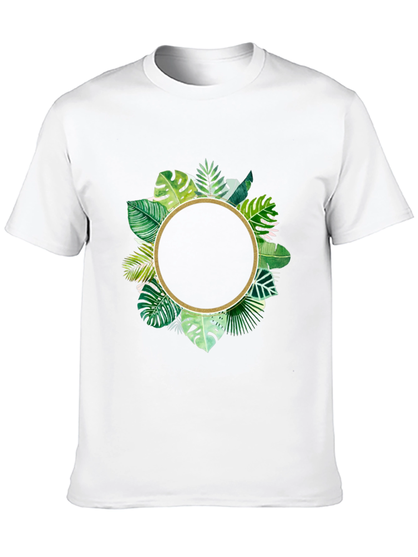 Tropical Leaf Circle Graphic T-Shirt