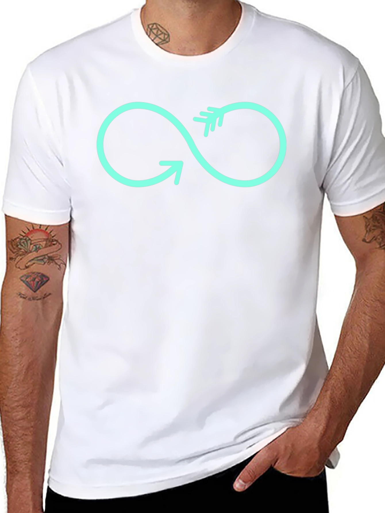 Infinity Arrow Graphic Tee - Black Cotton T-Shirt
