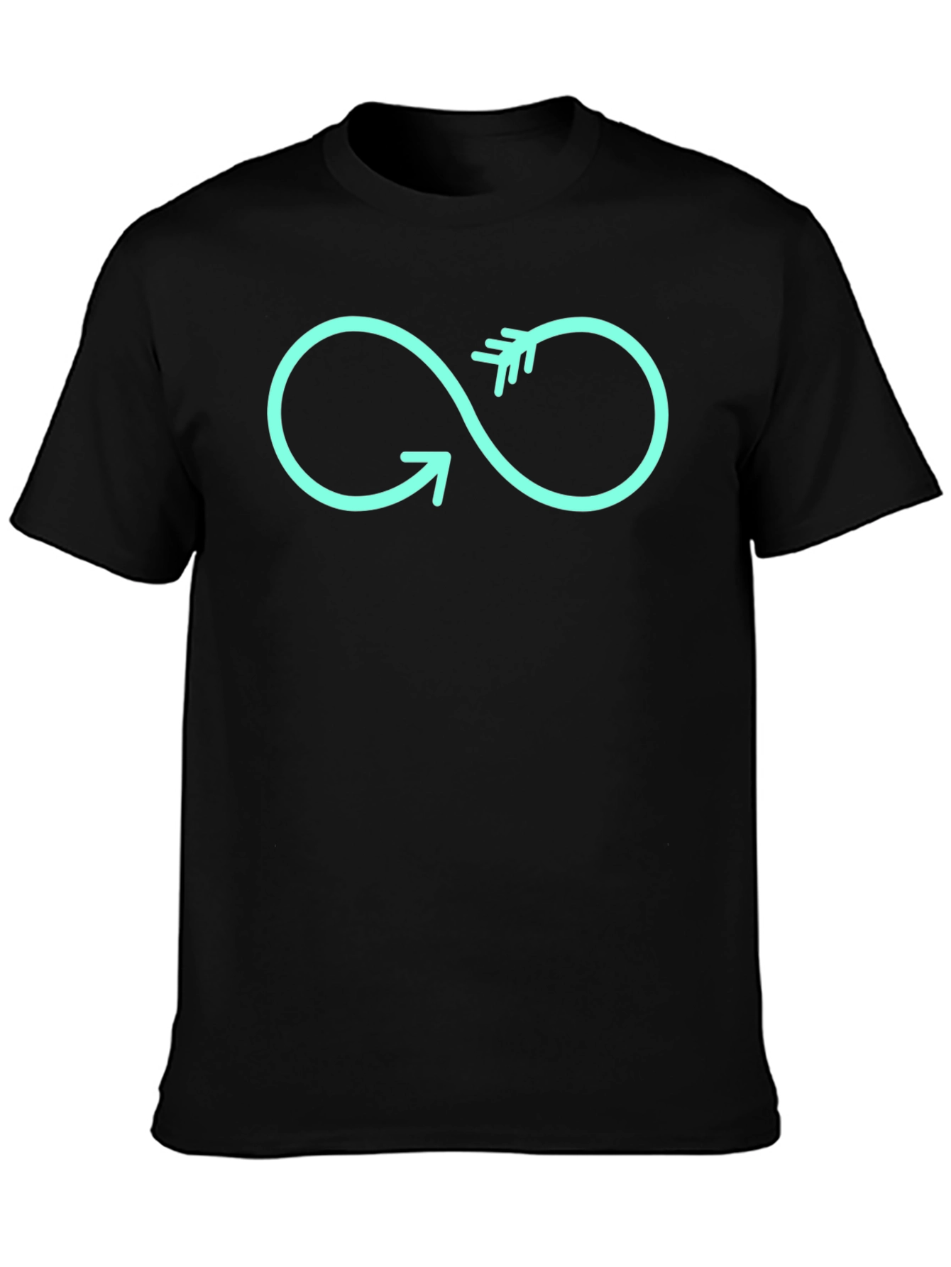 Infinity Arrow Graphic Tee - Black Cotton T-Shirt