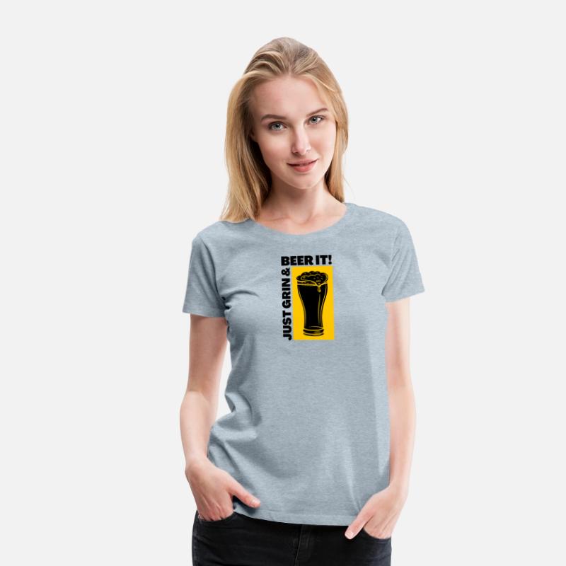 Just Grin And Beer It Funny Alcohol Beer T-Shirt