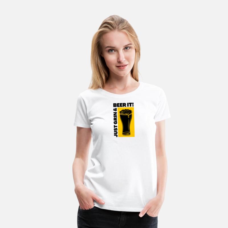 Just Grin And Beer It Funny Alcohol Beer T-Shirt