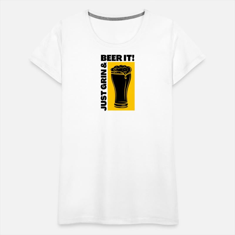 Just Grin And Beer It Funny Alcohol Beer T-Shirt