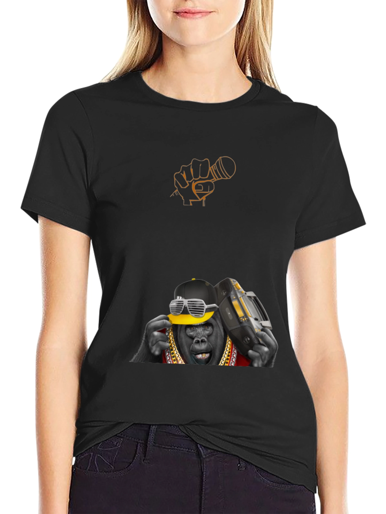 Cool Gorilla Graphic Tee - Black Cotton T-Shirt