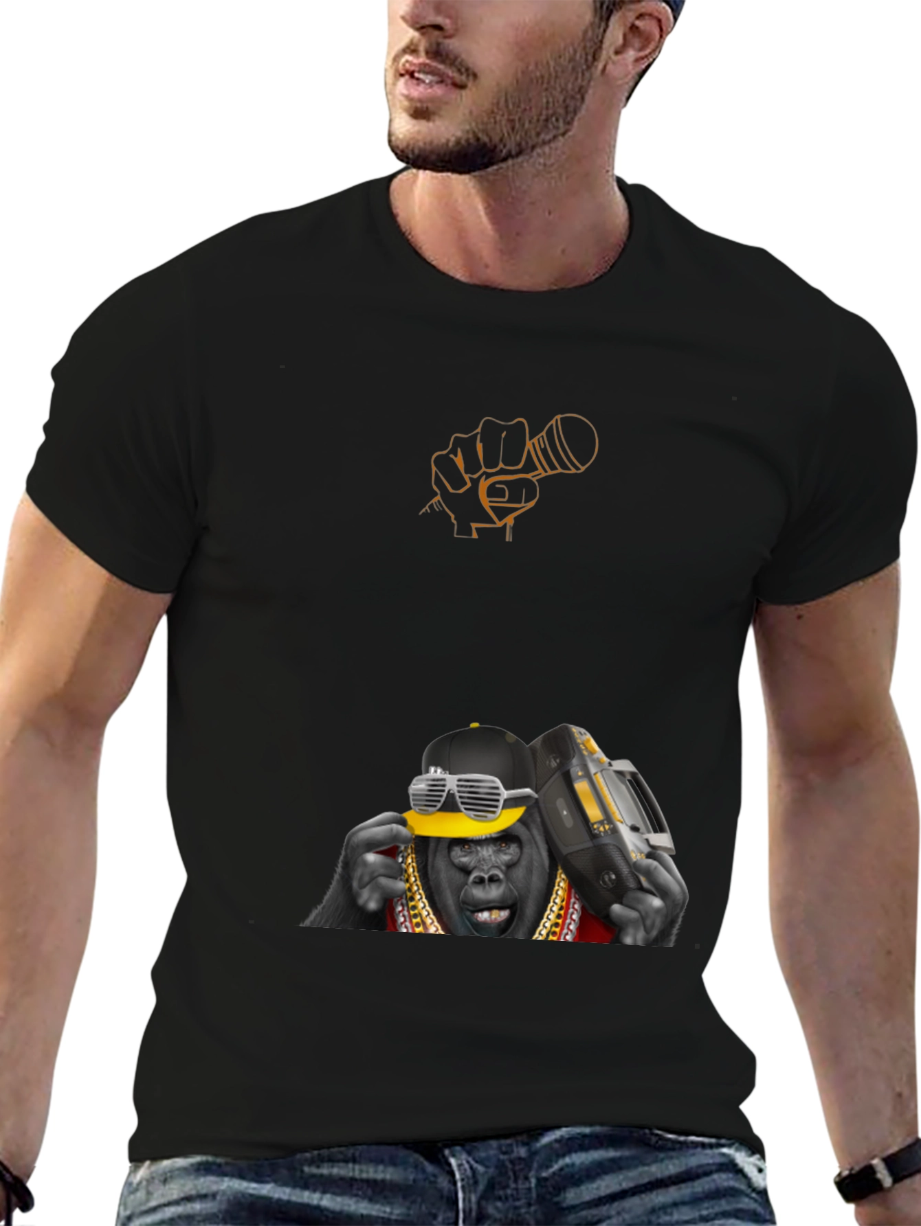 Cool Gorilla Graphic Tee - Black Cotton T-Shirt