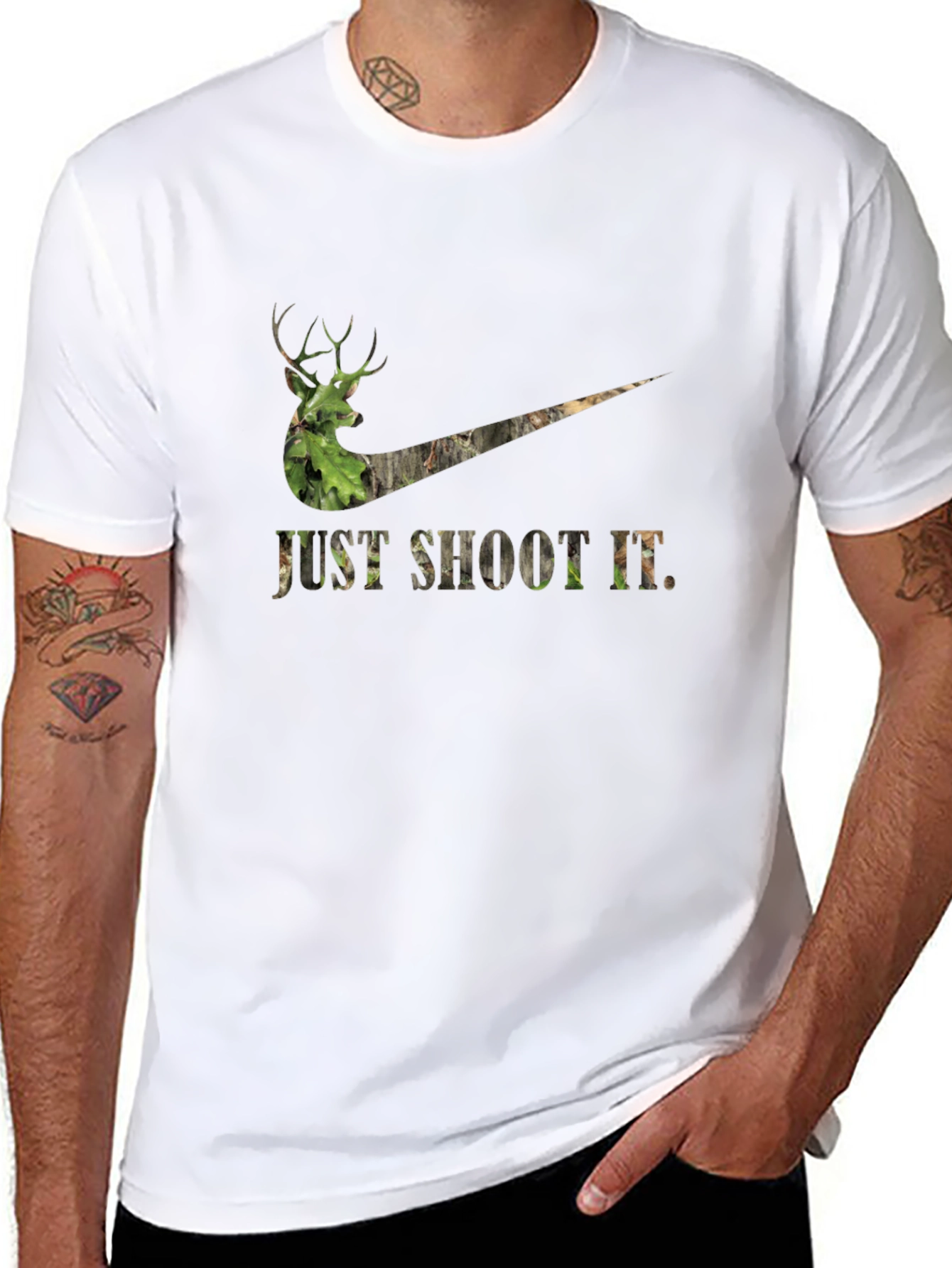 Just Shoot It Deer Camo T-Shirt