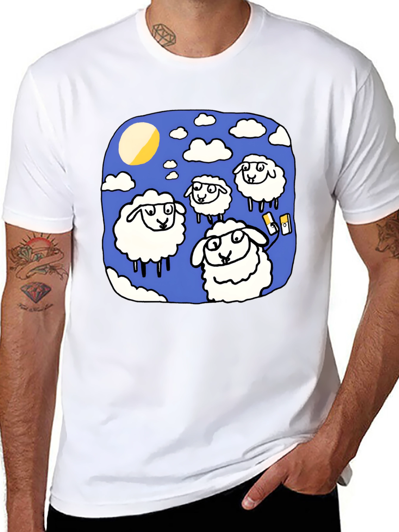 Sheep Selfie T-Shirt - Quirky Graphic Tee