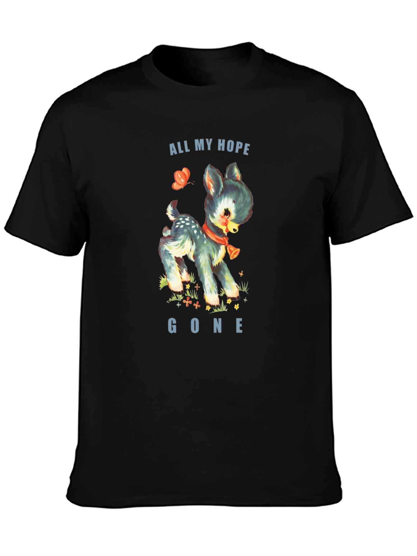 All My Hope Gone Deer Graphic Tee - Black