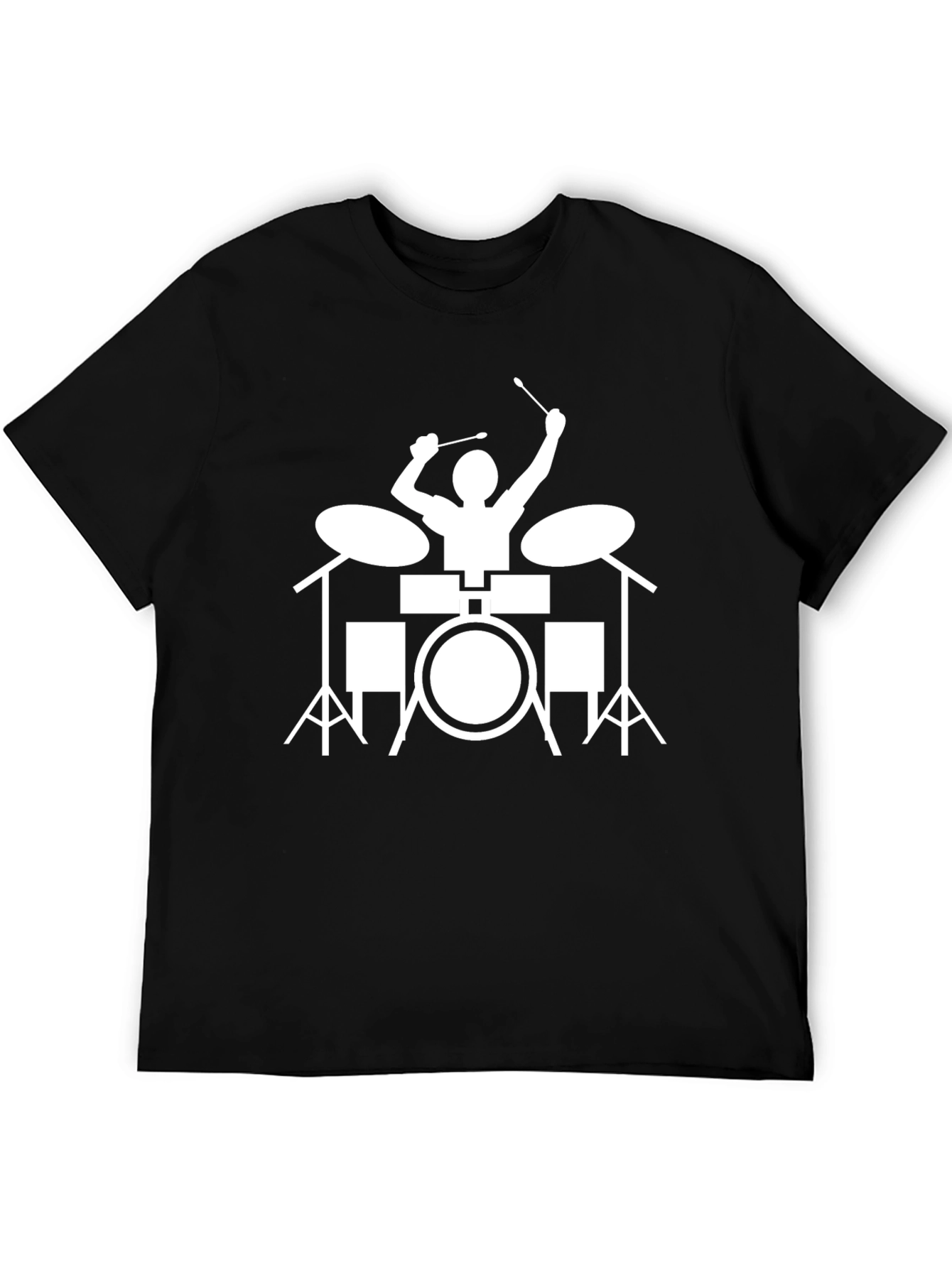 Drummer Graphic Tee - Black Cotton T-Shirt
