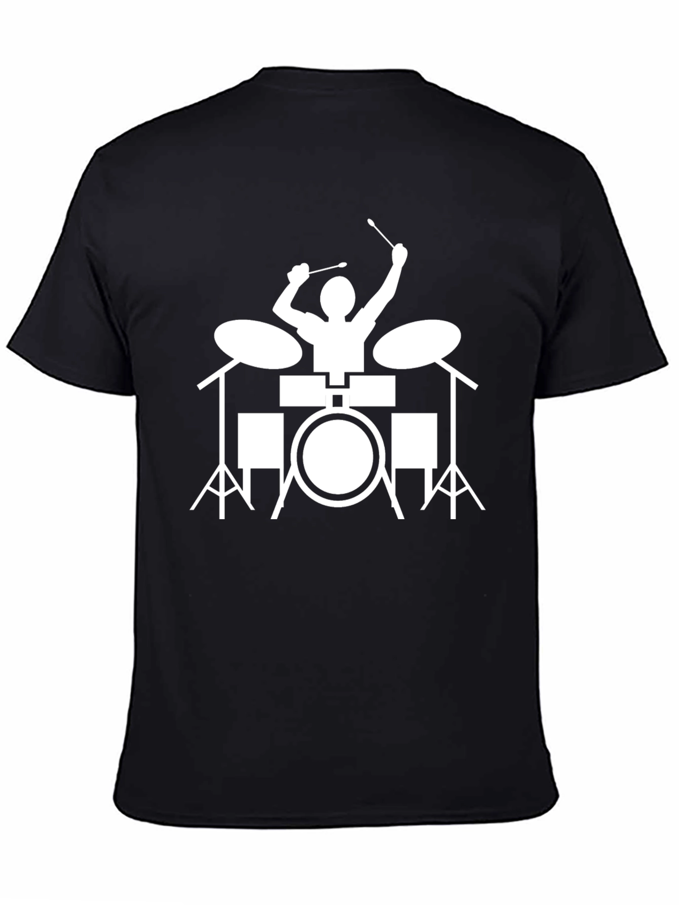 Drummer Graphic Tee - Black Cotton T-Shirt