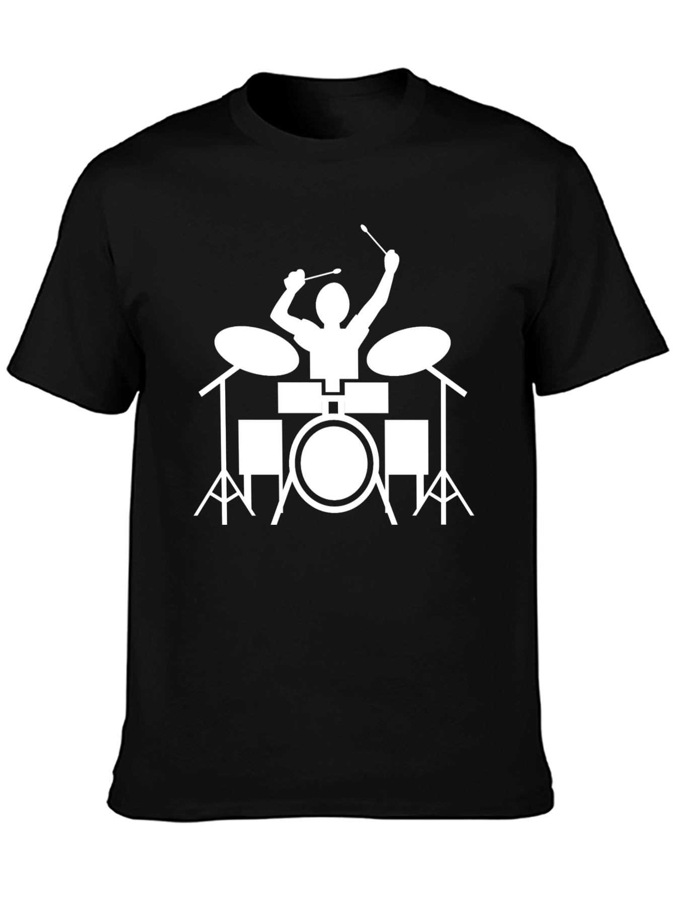 Drummer Graphic Tee - Black Cotton T-Shirt